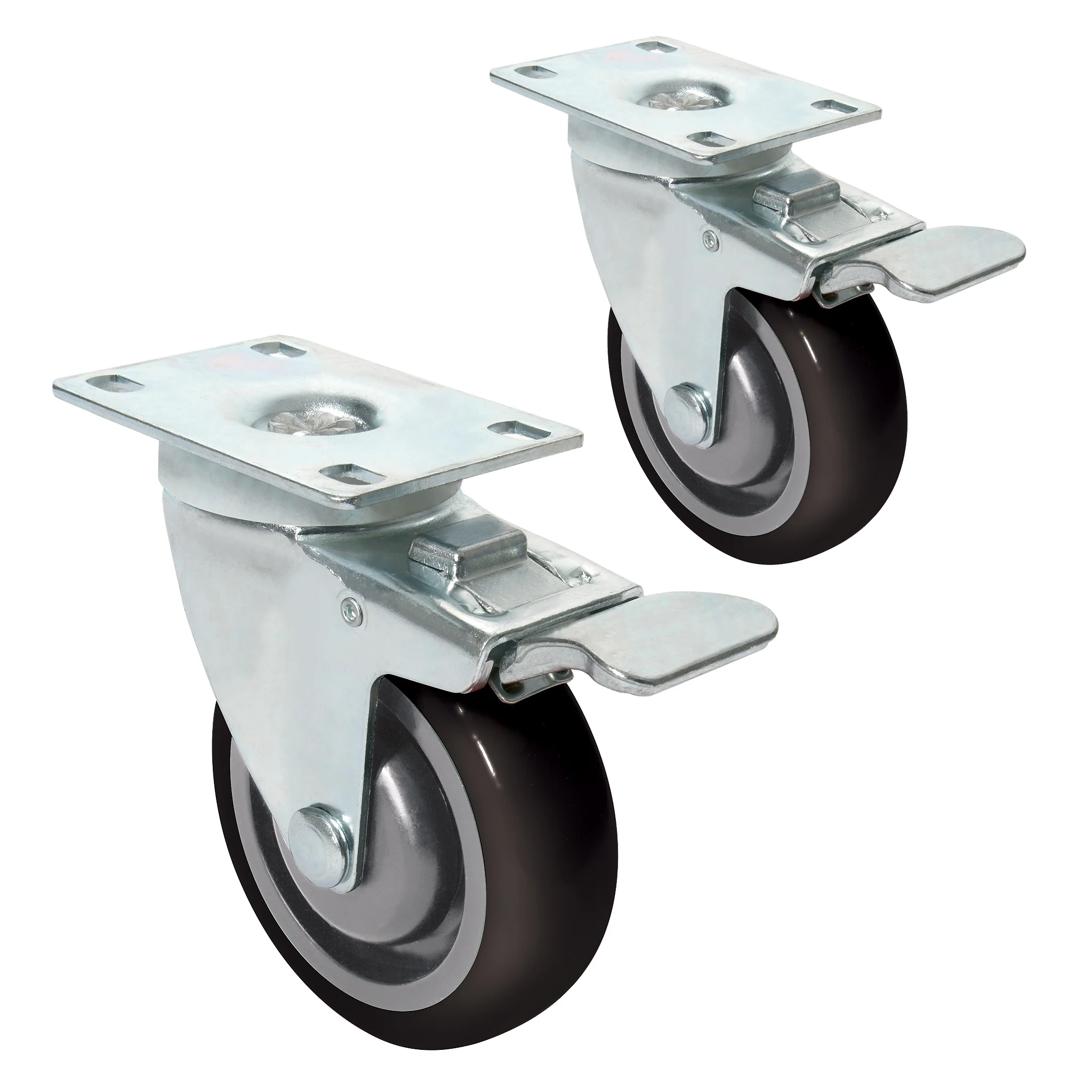 Castors with Brake - 100mm - Pack of 4 - Image 6