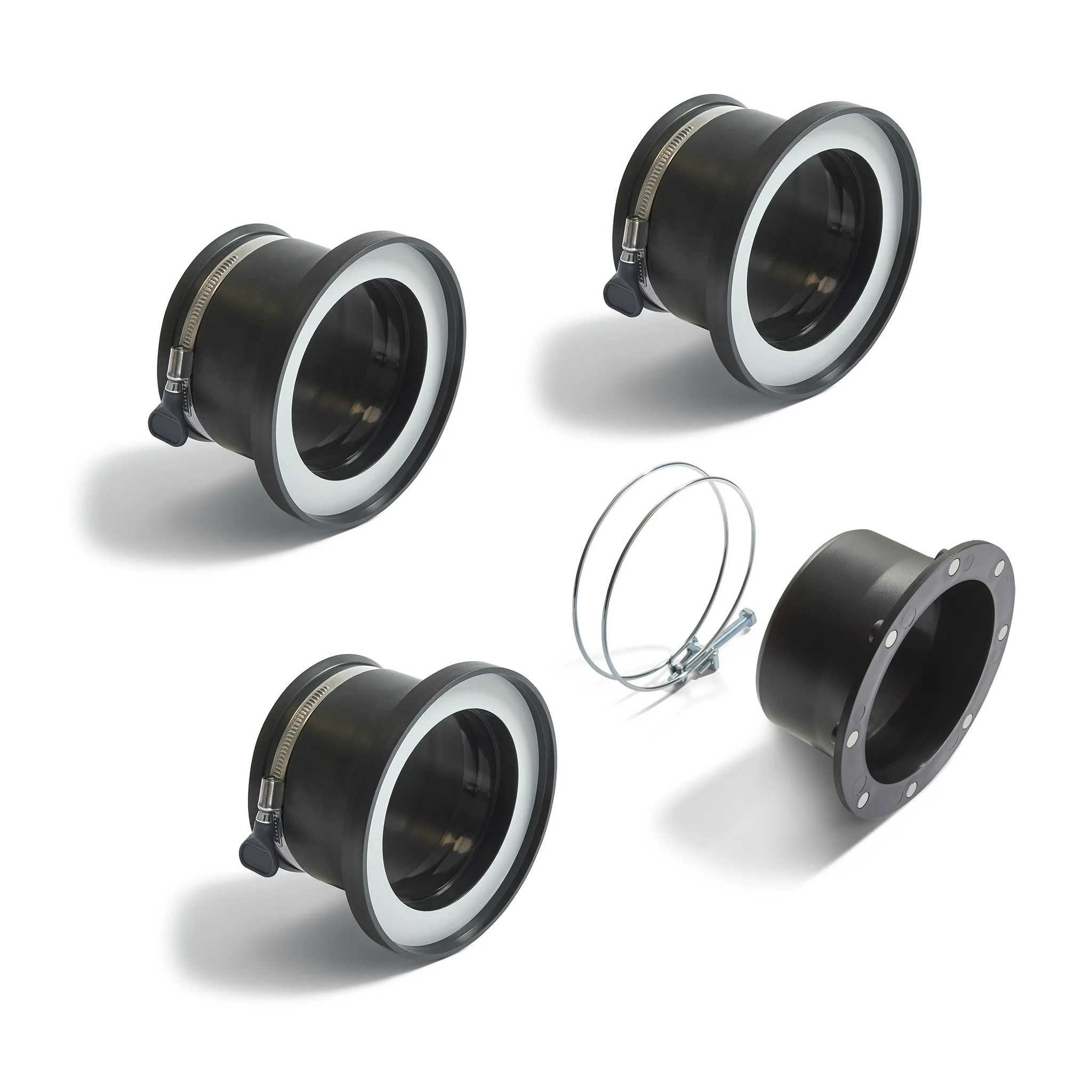 Dust Extraction Hose Magnetic Coupling Kit with Rubber Cuffs - 100mm to 100mm