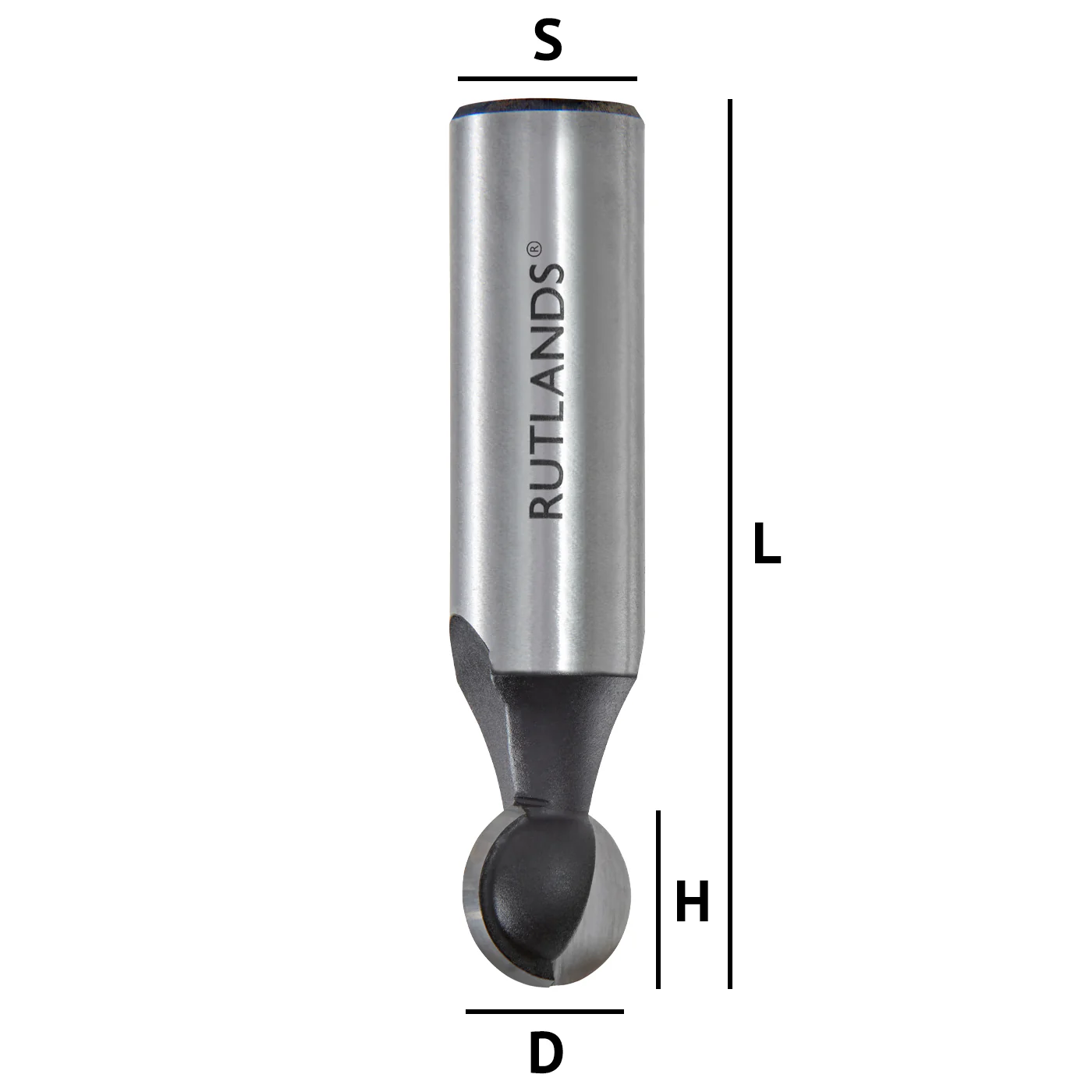 Router Bit - Ball End - D=12.7mm H=11mm L=56.6mm S=1/2" - Image 3