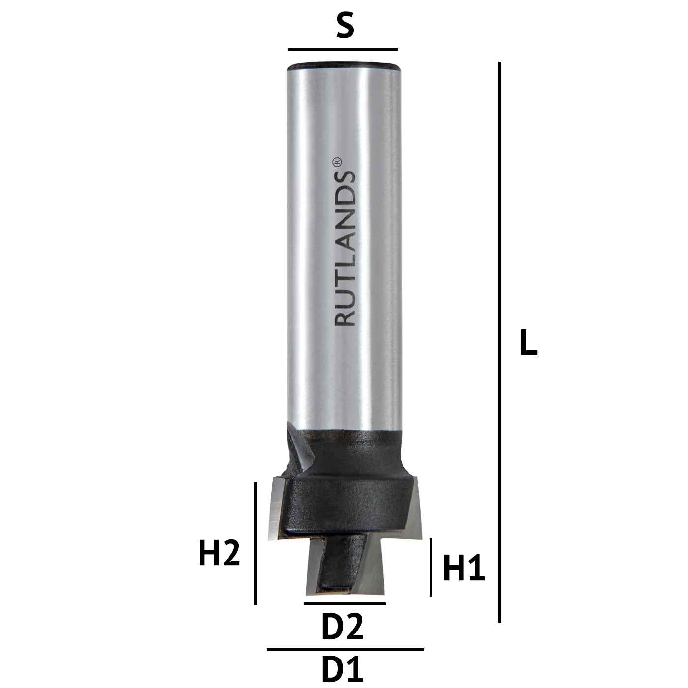 Router Bit - Bookcase - D1=19mm D2=9.5mm H1=6mm H2=13mm L=58mm S=1/2" - Image 3
