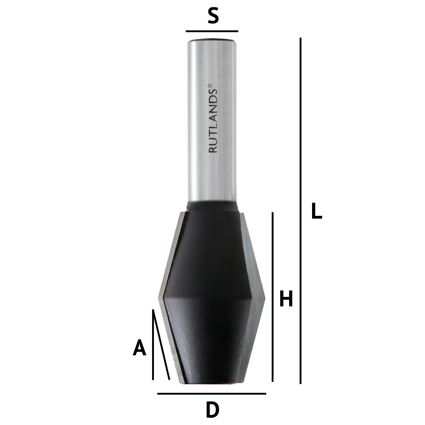 Router Bit - Butterfly Spline - D=28.6mm H=44mm A=14° L=89.5mm S=1/2" - Image 3