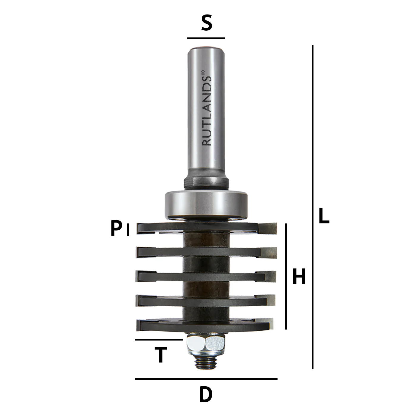Router Bit - Comb Box Joint - D=47.6mm H=36mm P=3.97mm T=9.5mm L=108mm S=1/2" - Image 3