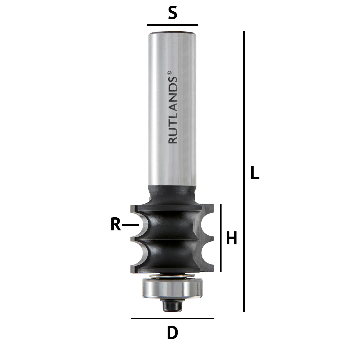 Router Bit - Double Beading - D=22.2mm H=17mm R=3.18mm L=73mm S=1/2" - Image 3