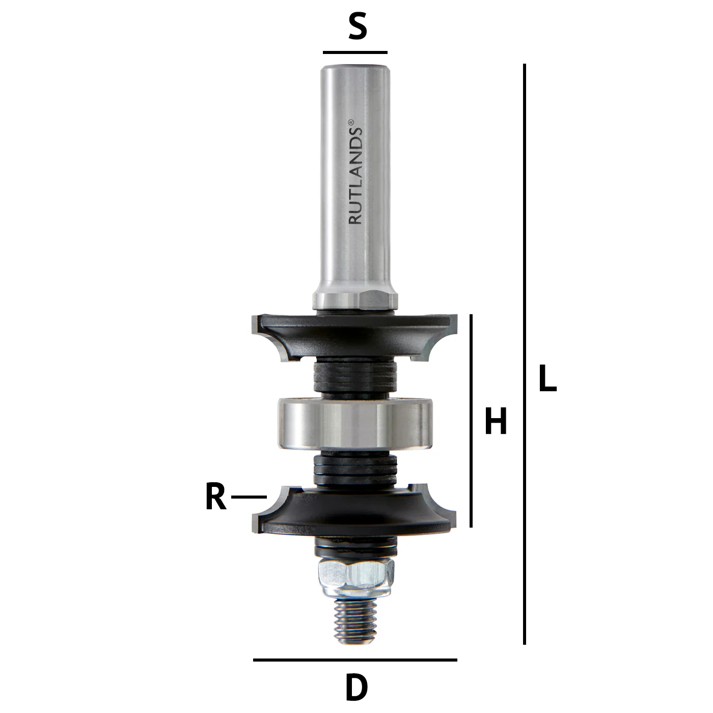 Router Bit - Double Roundover - D=38mm H=10-32mm R=5mm L=104mm S=1/2" - Image 3
