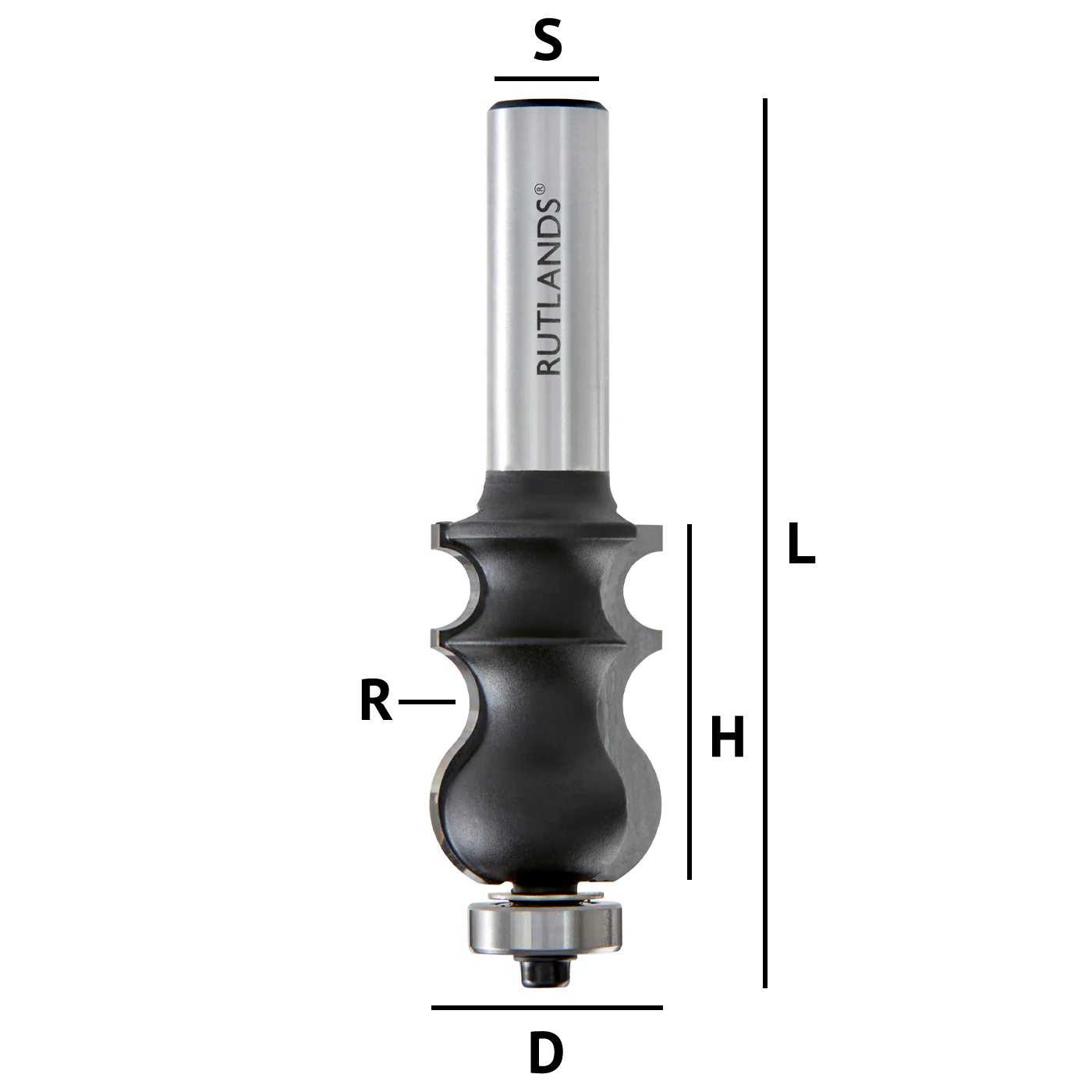 Router Bit - Face Moulding - D=24mm H=36.5mm R=8.73mm L=90mm S=1/2" - Image 3