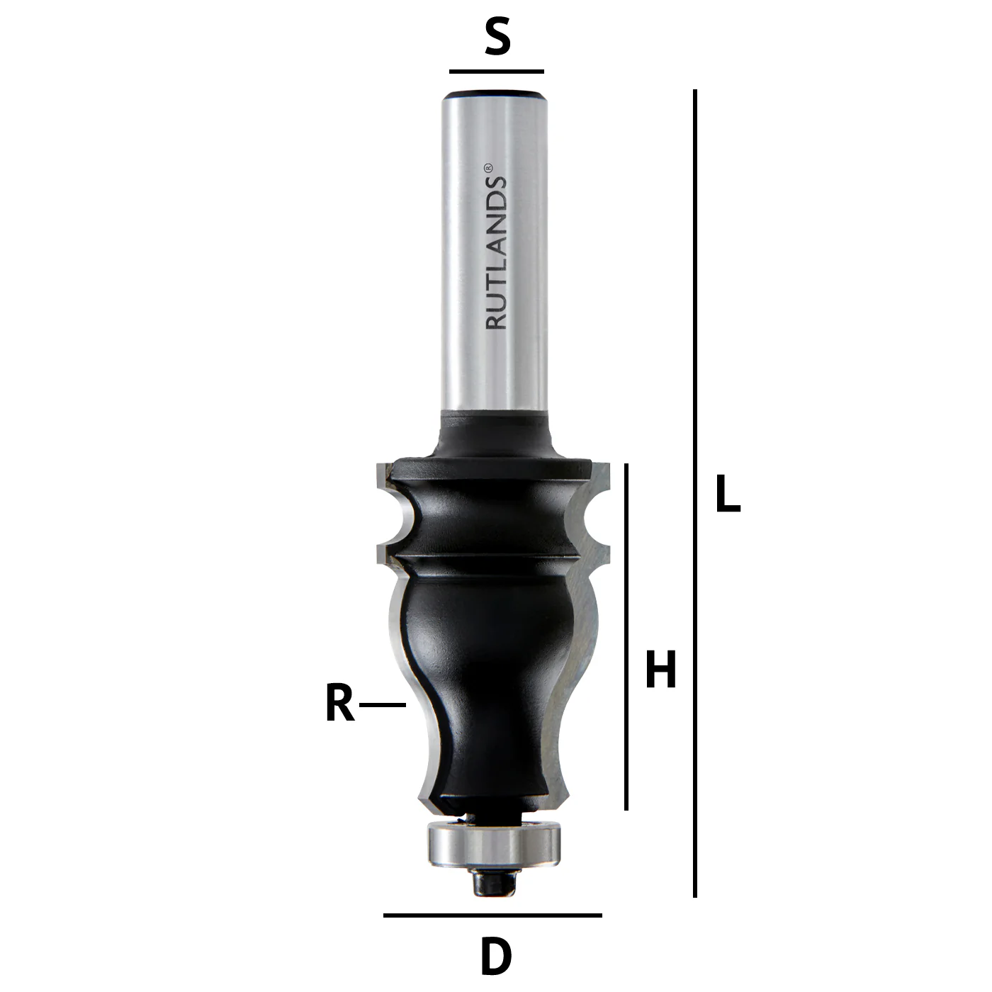 Router Bit - Face Moulding - D=28.6mm H=41.3mm R=12.7mm L=95mm S=1/2" - Image 3