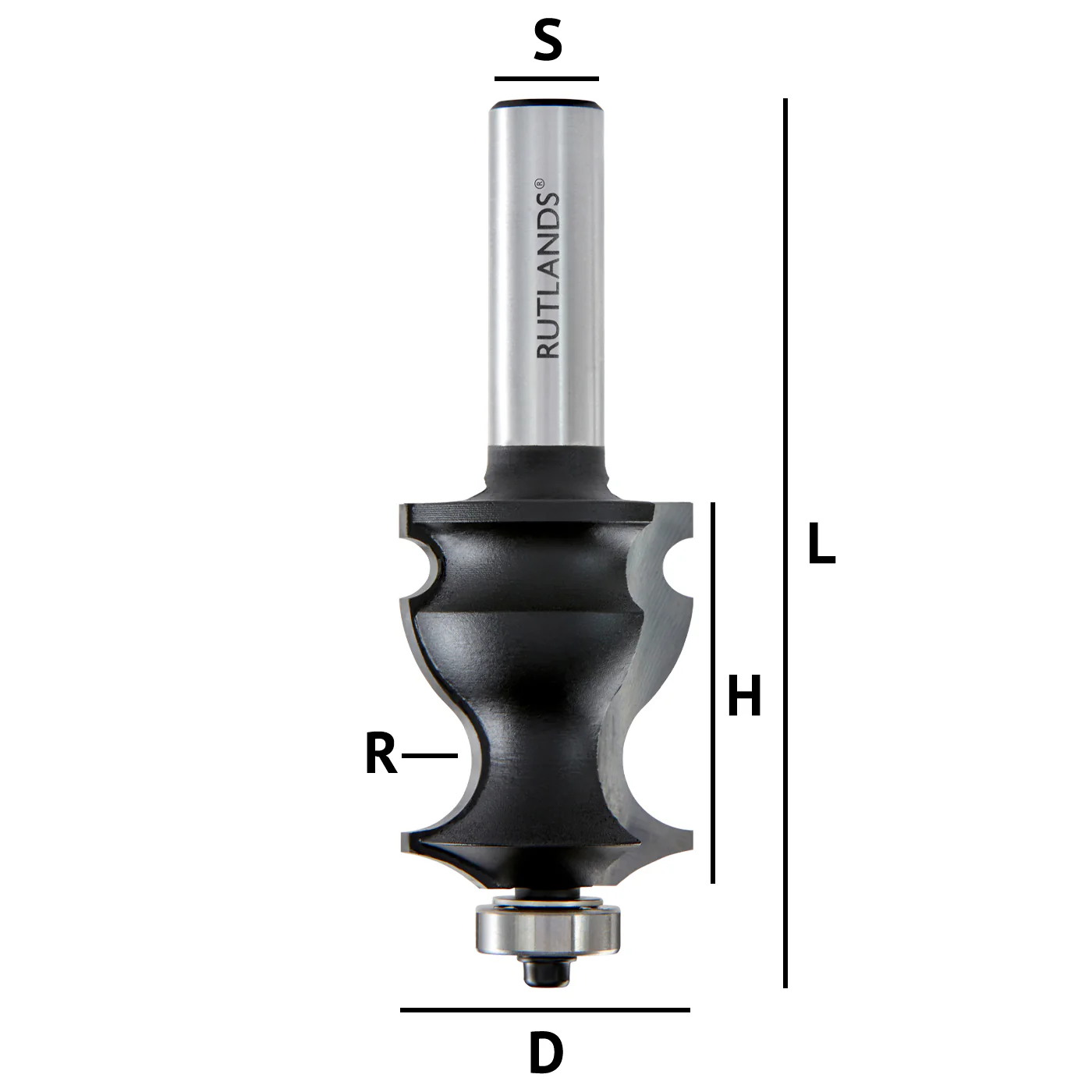 Router Bit - Face Moulding - D=31.8mm H=41.3mm R=7.94mm L=95mm S=1/2" - Image 3