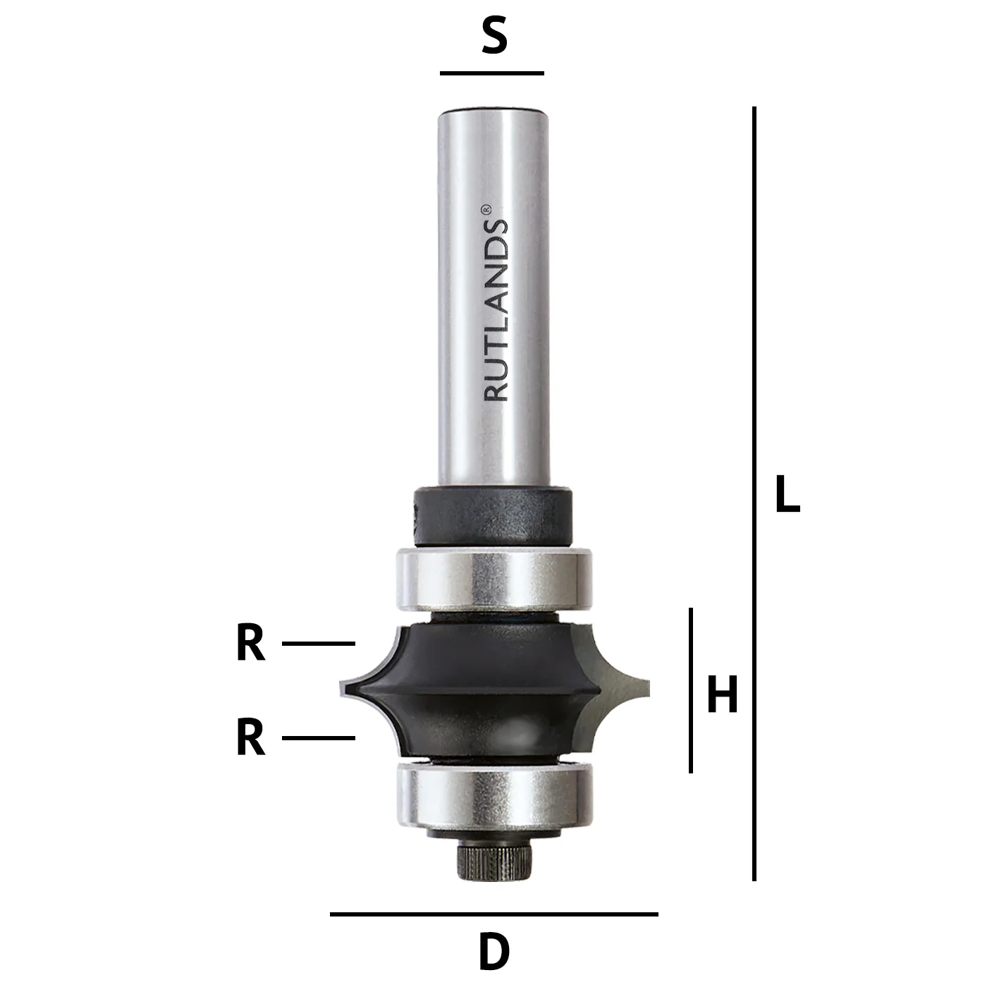 Router Bit - Full Bead - D=34.9mm H=14.6mm R1&2=6.35mm L=78.5mm S=1/2" - Image 3