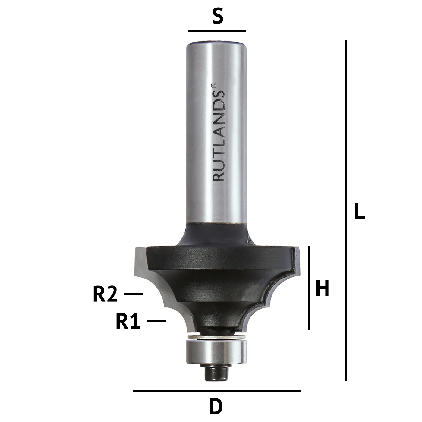 Router Bit - Ovolo Beading - D=34.9mm H=17.5mm R1=4.76mm R2=6.35mm L=70mm S=1/2" - Image 3