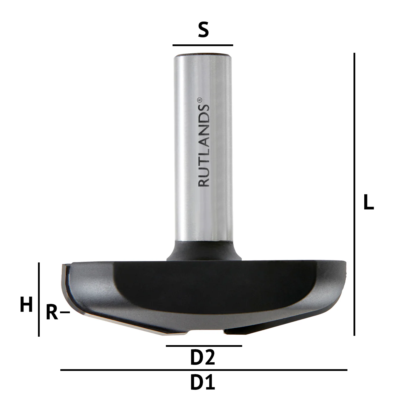 Router Bit - Raised Panel - Radius - D1=64mm D2=20mm H=16mm R=8mm L=61mm S=1/2" - Image 3