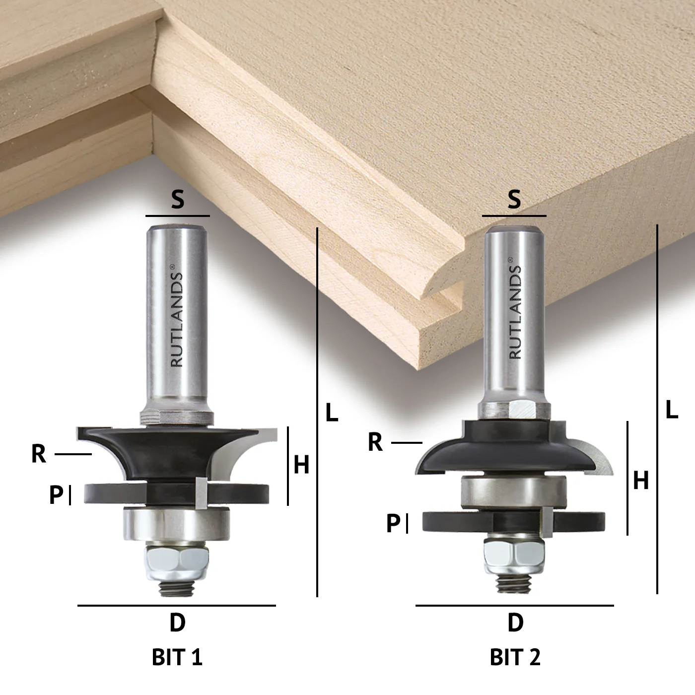 Router Bit Set - Raised Panel Door and Drawer with Backcutter - Roundover - Image 4