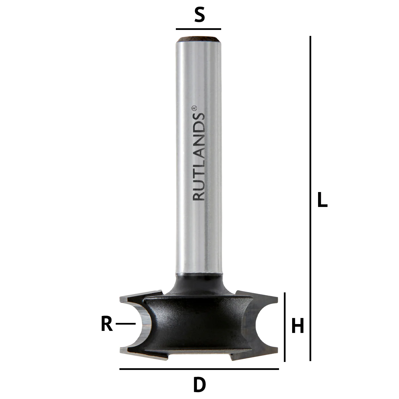Router Bit - Sunk Bead - D=22mm H=10mm R=3mm L=44mm S=1/4" - Image 3