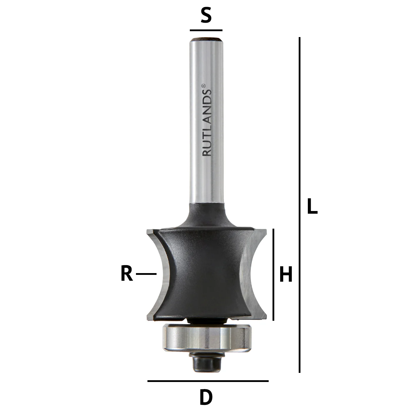 Router Bit - Sunk Bead with Bearing - D=22mm H=16mm R=10mm L=60mm S=1/4" - Image 3