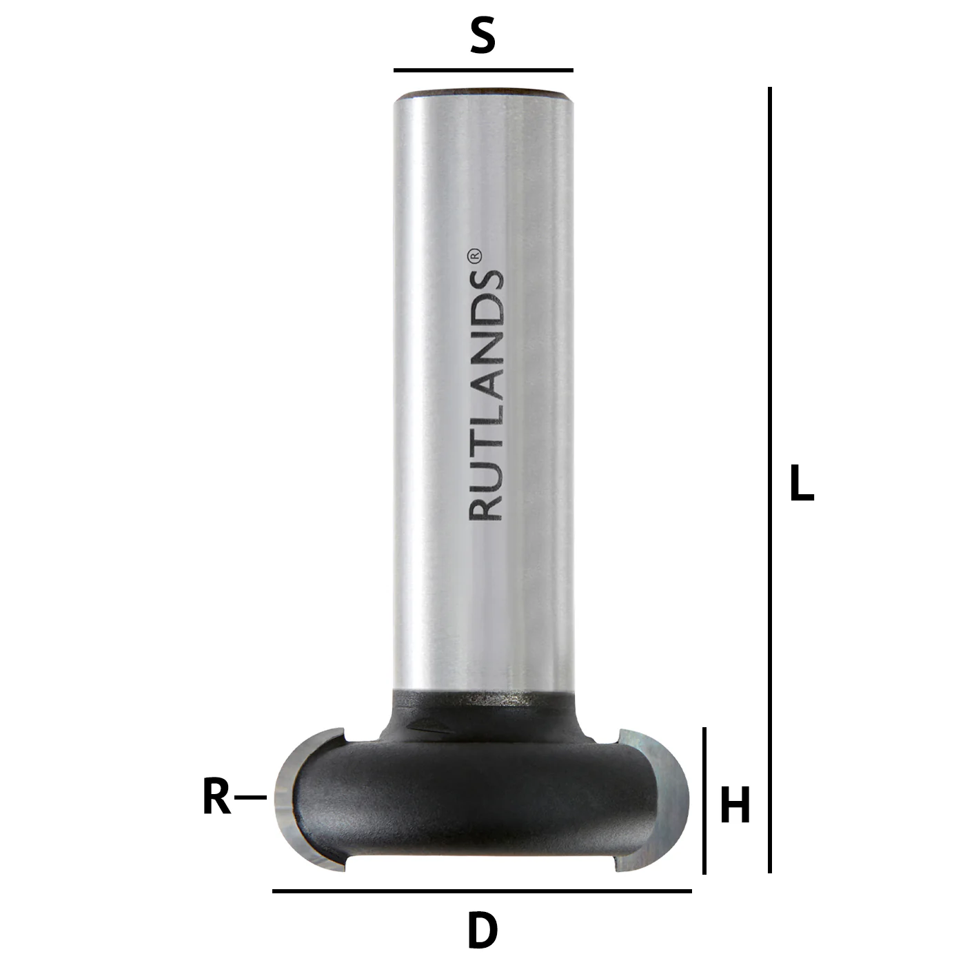 Router Bit - Sunk Radius - D=30mm H=10mm R=5mm L=54mm S=1/2" - Image 3