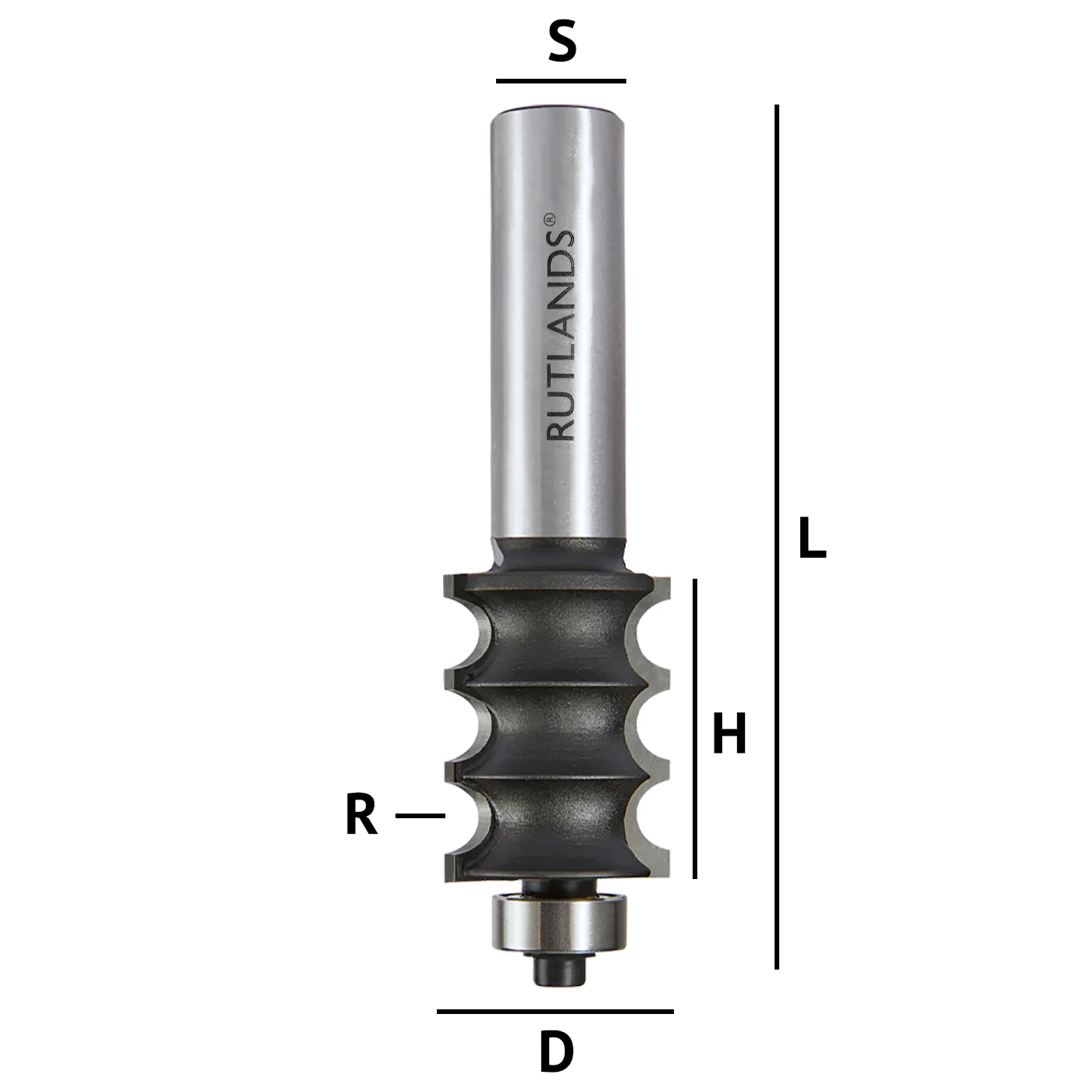 Router Bit - Triple Beading - D=22.2mm H=28.6mm R=3.18mm L=82.5mm S=1/2" - Image 3