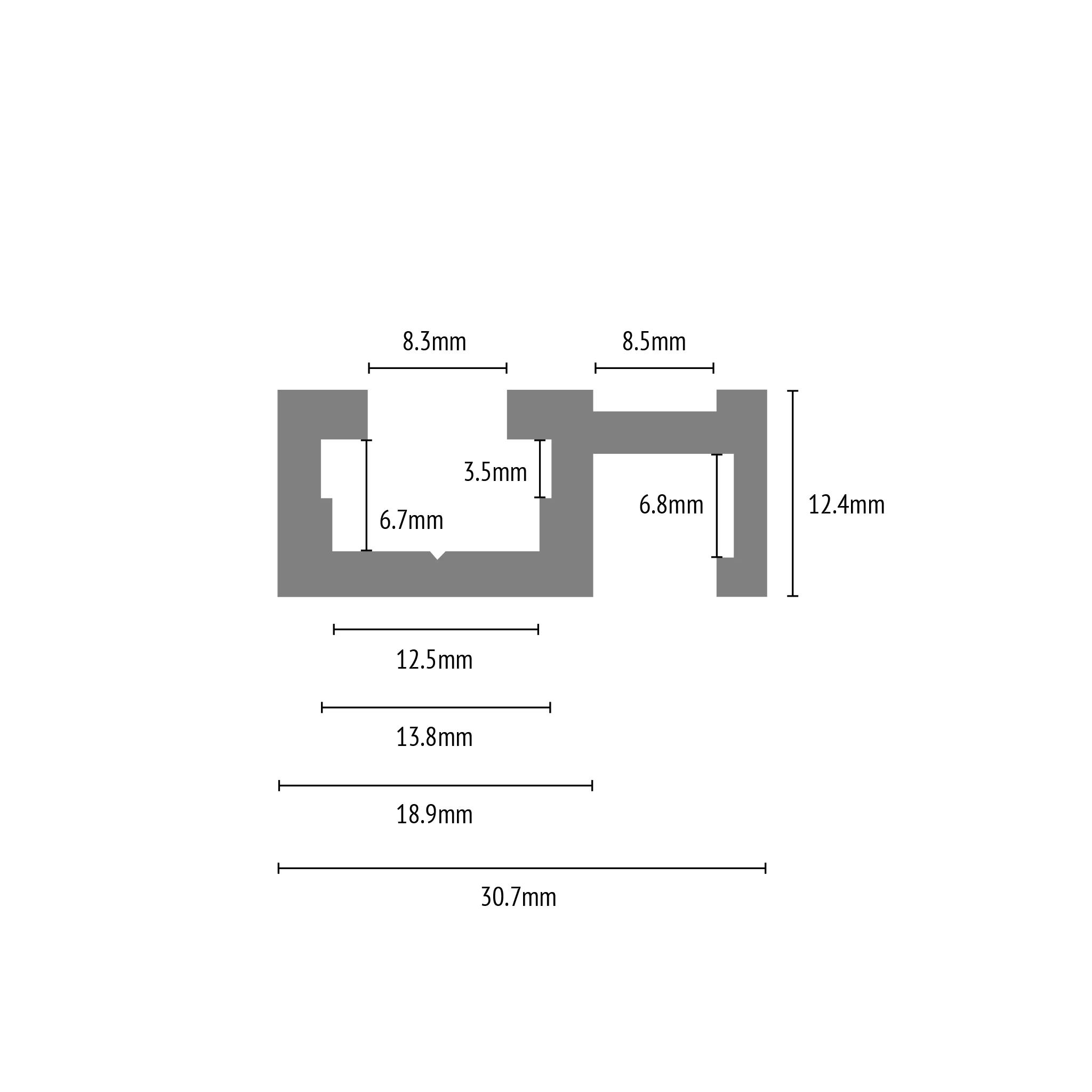 Scale T Track - 8.3mm - Pack of 2 x 1000mm - Image 3