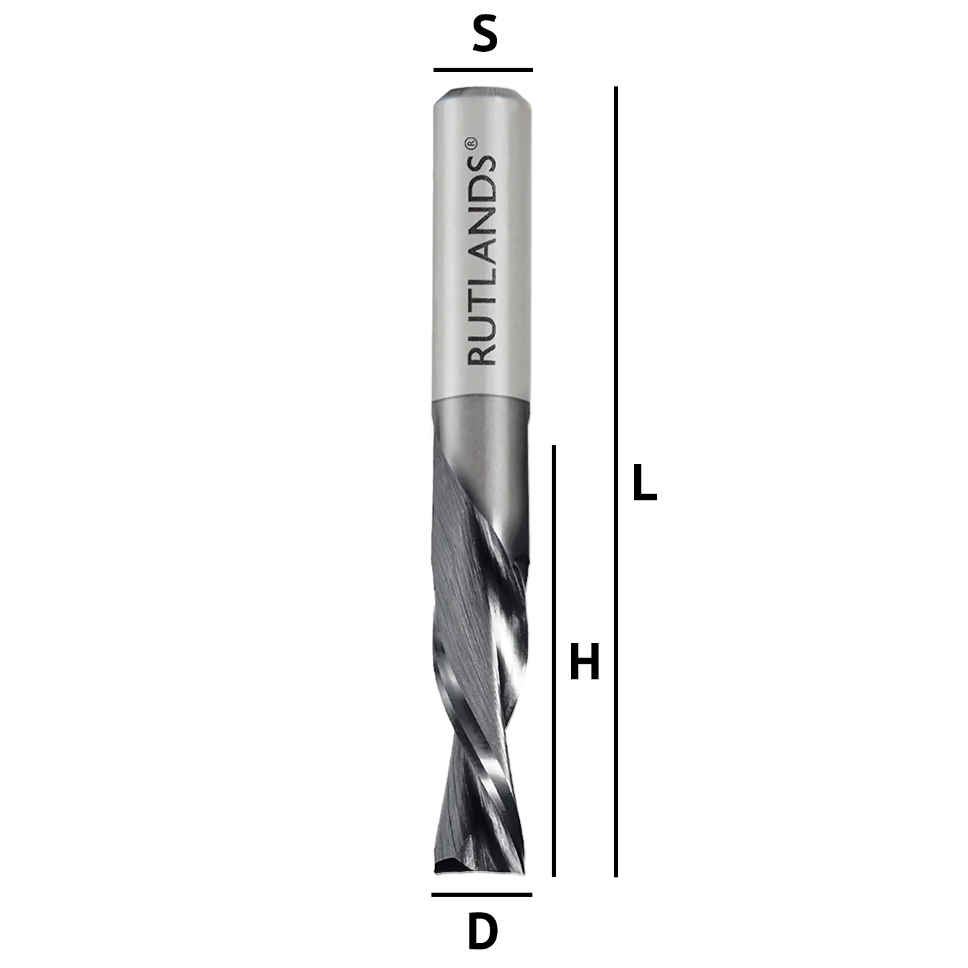 Solid Carbide Coated Router Bit - Spiral Down Cut 2 Flute - Image 3