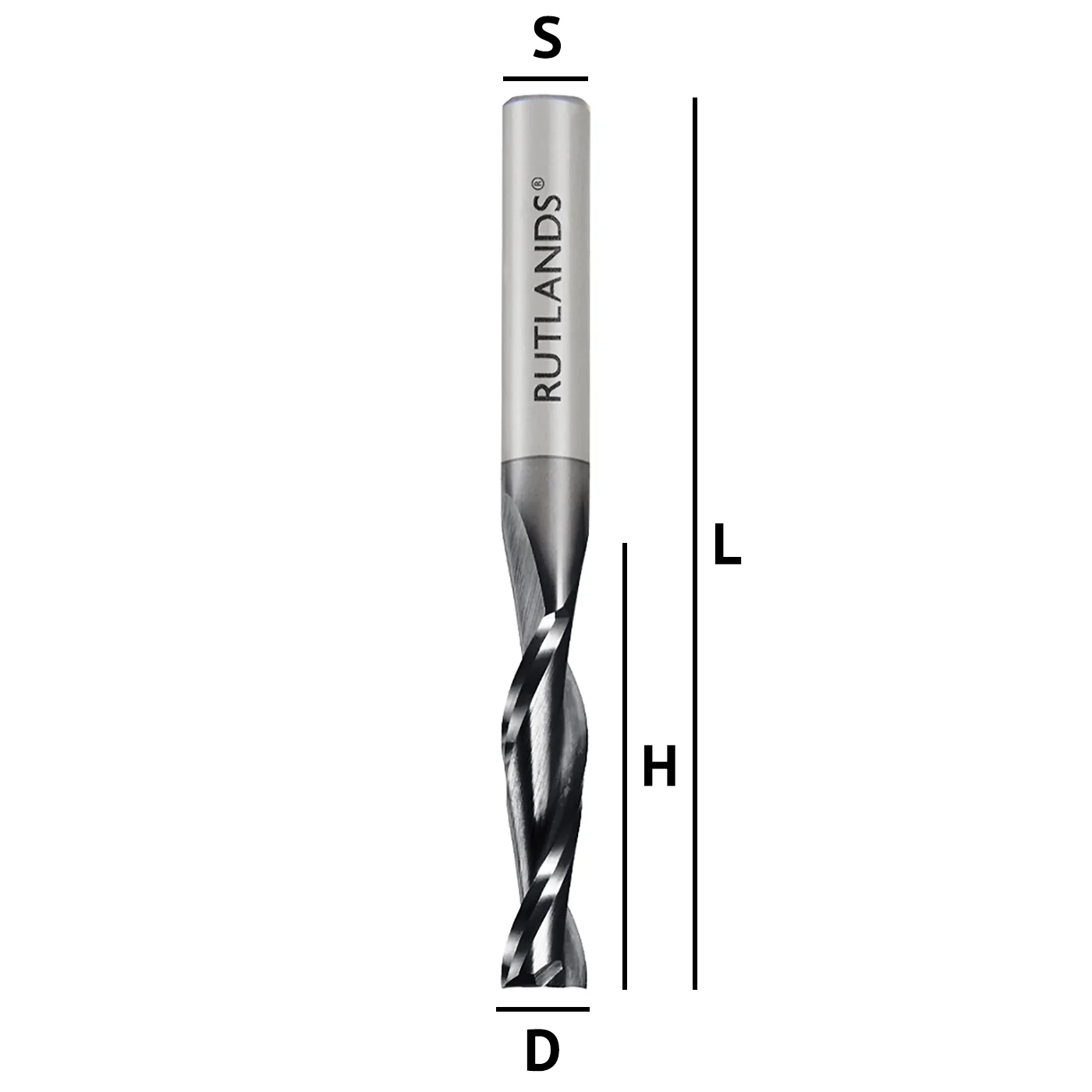 Solid Carbide Coated Router Bit - Spiral Up Cut 2 Flute - Image 3