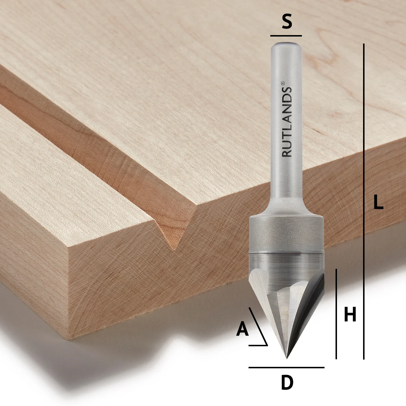 Solid Carbide Router Bit - Engraver 3 Flute - D=15mm H=13mm A=30° L=62mm S=1/4"