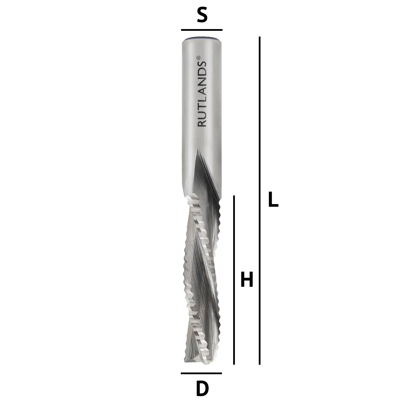 Solid Carbide Router Bit - Spiral Chipbreaker Down Cut 2 Flute - Image 3