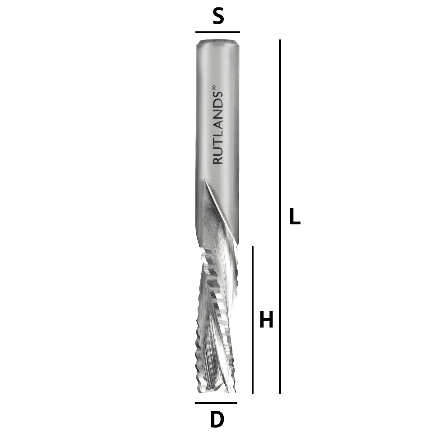 Solid Carbide Router Bit - Spiral Chipbreaker Down Cut 3 Flute - Image 3