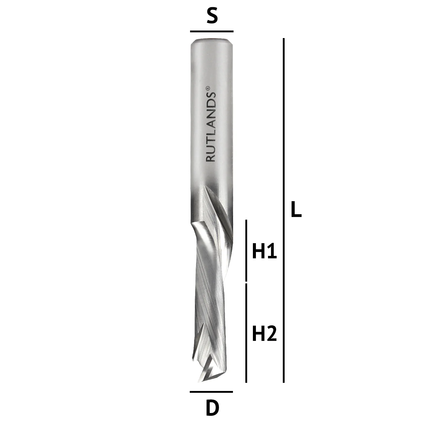 Solid Carbide Router Bit - Spiral Compression 1 Flute - Image 3