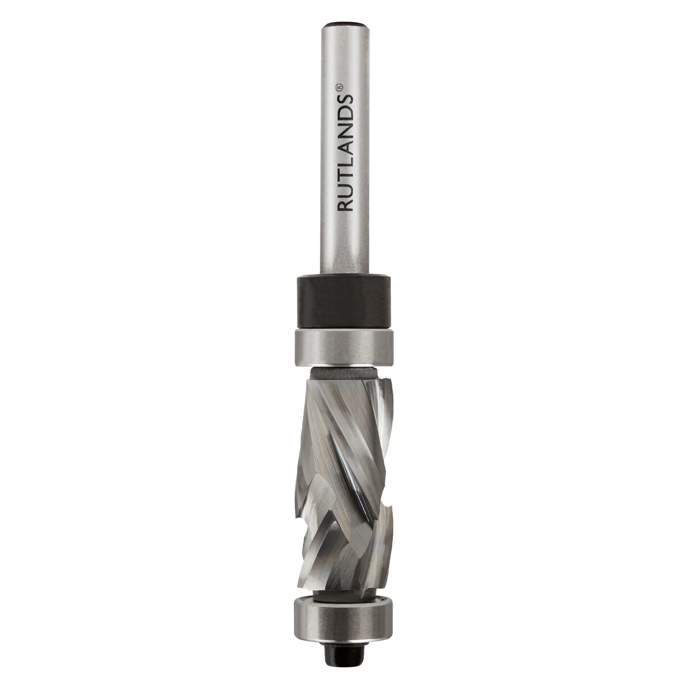 Solid Carbide Router Bit - Spiral Compression Top & Bottom Bearing - D=12.7mm H1=16mm H2=9.5mm S=1/4" - Image 4