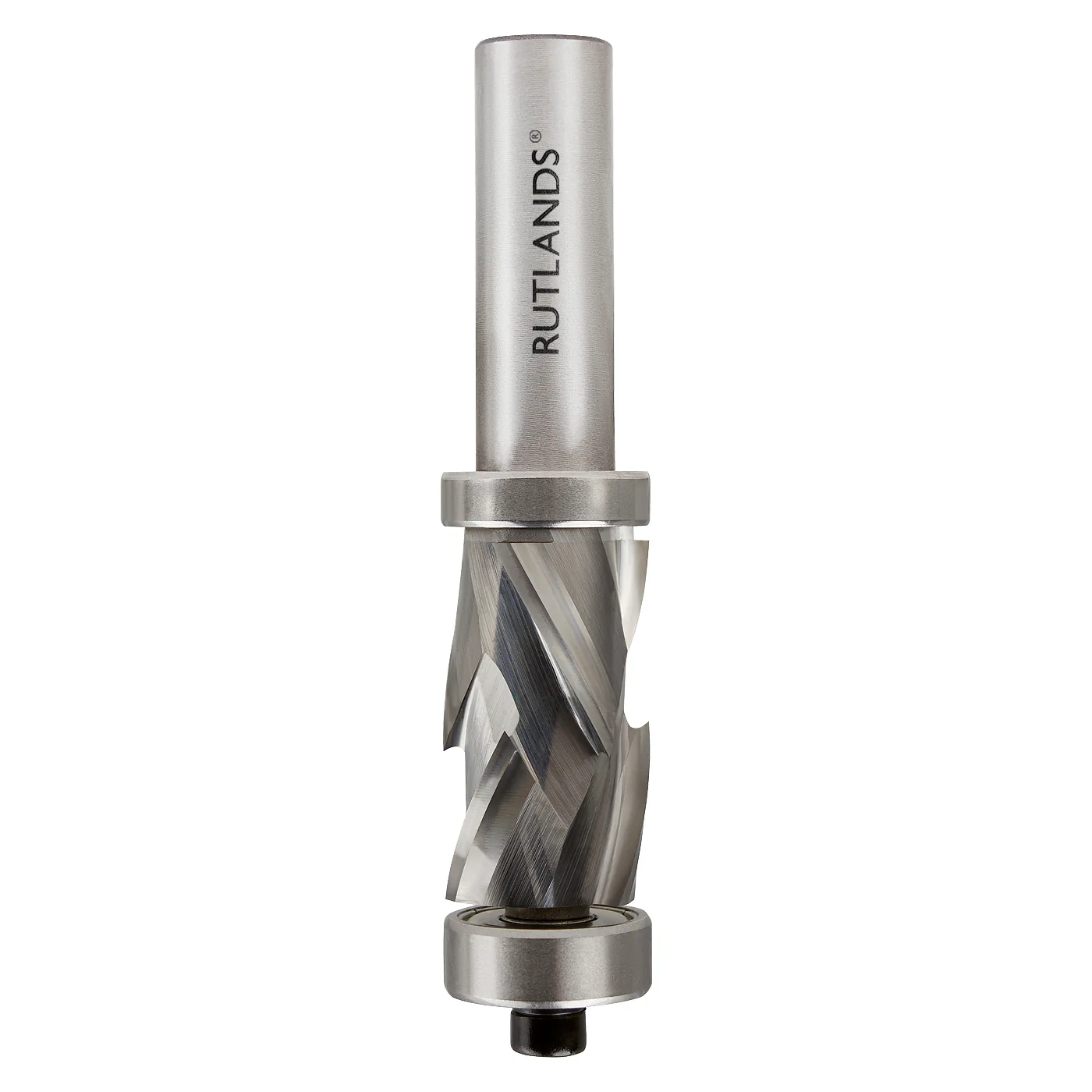 Solid Carbide Router Bit - Spiral Compression Top & Bottom Bearing - D=19mm H1=16mm H2=16mm S=1/2" - Image 4