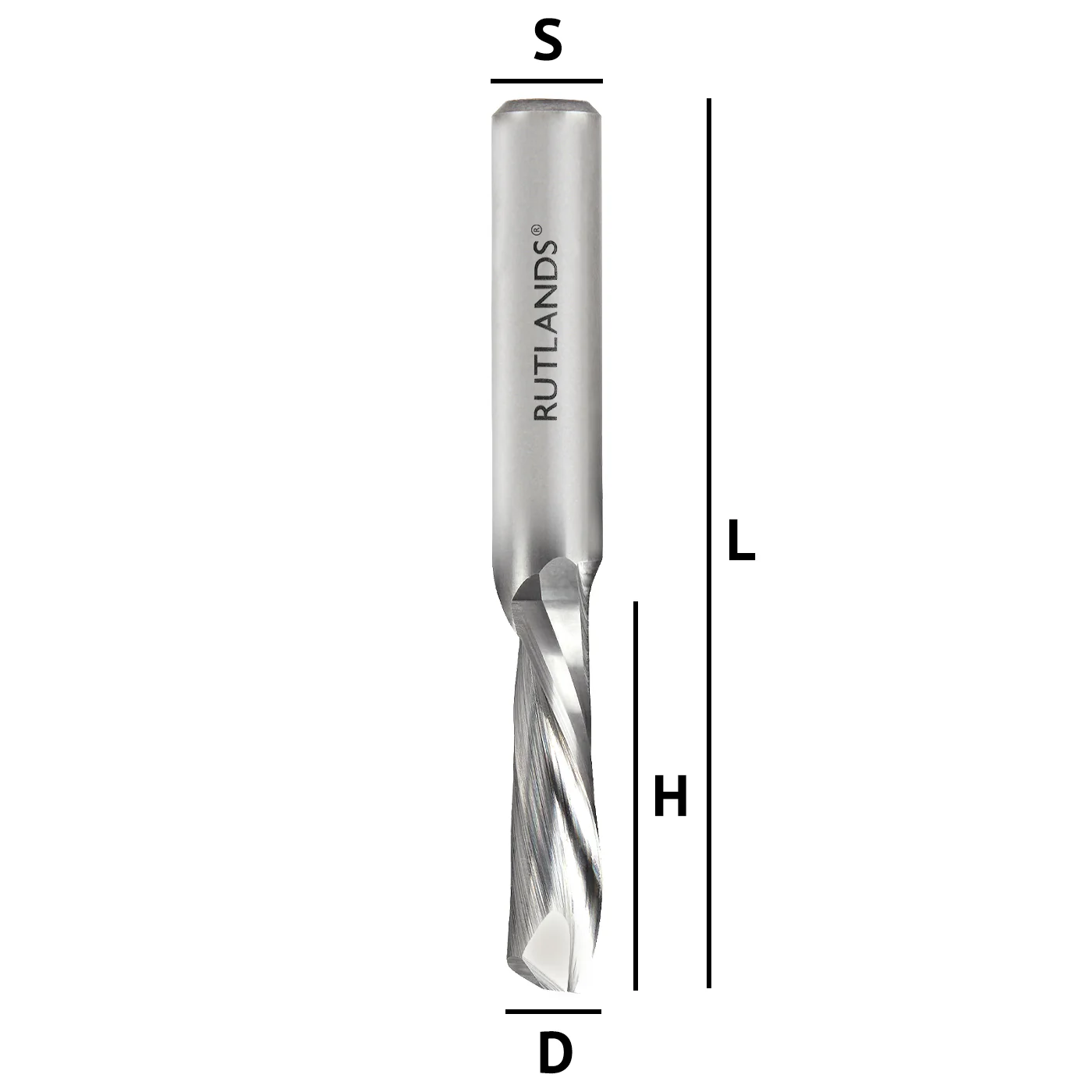 Solid Carbide Router Bit - Spiral Down Cut 1 Flute - Image 3