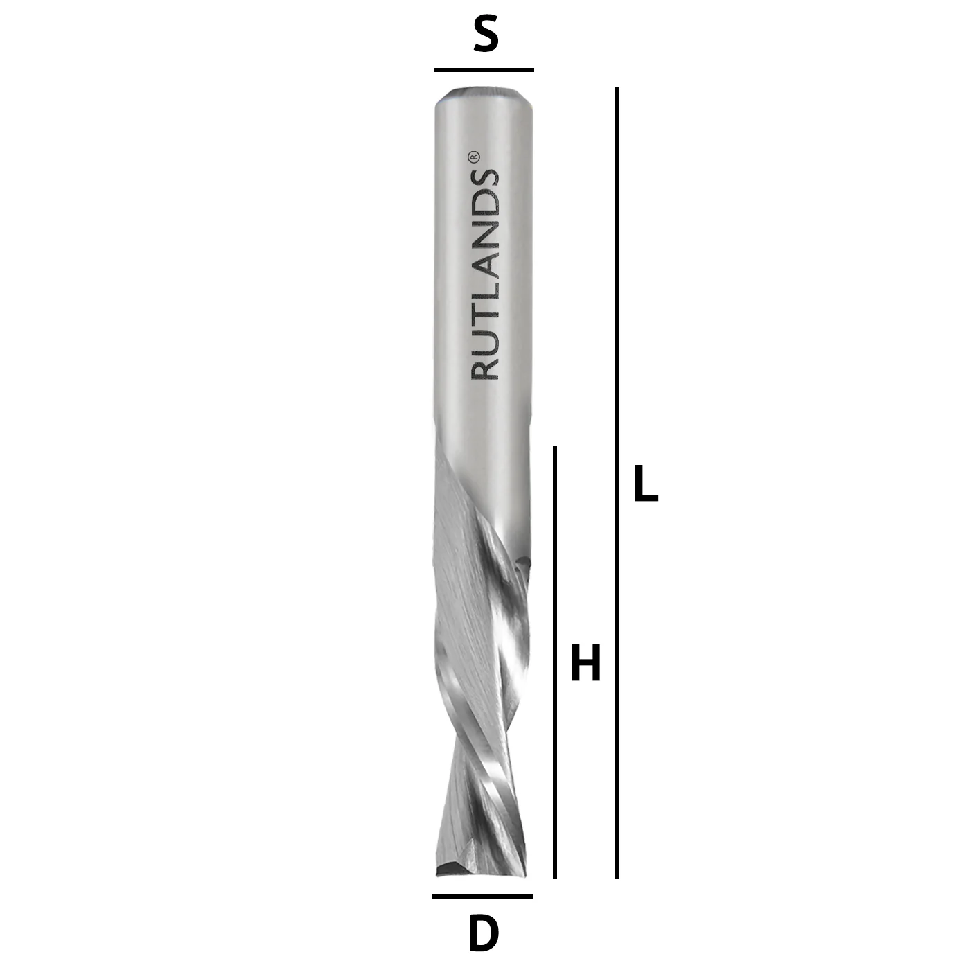 Solid Carbide Router Bit - Spiral Down Cut 2 Flute - Image 3