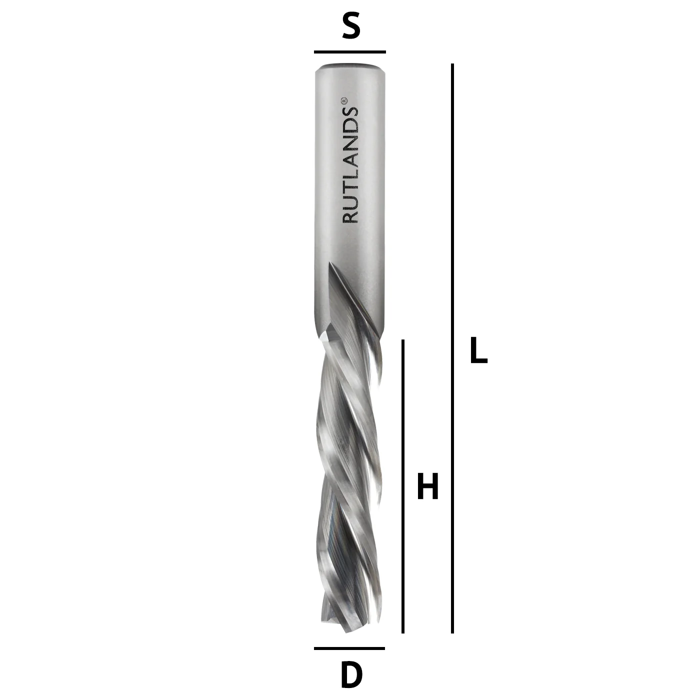 Solid Carbide Router Bit - Spiral Down Cut 3 Flute - Image 3