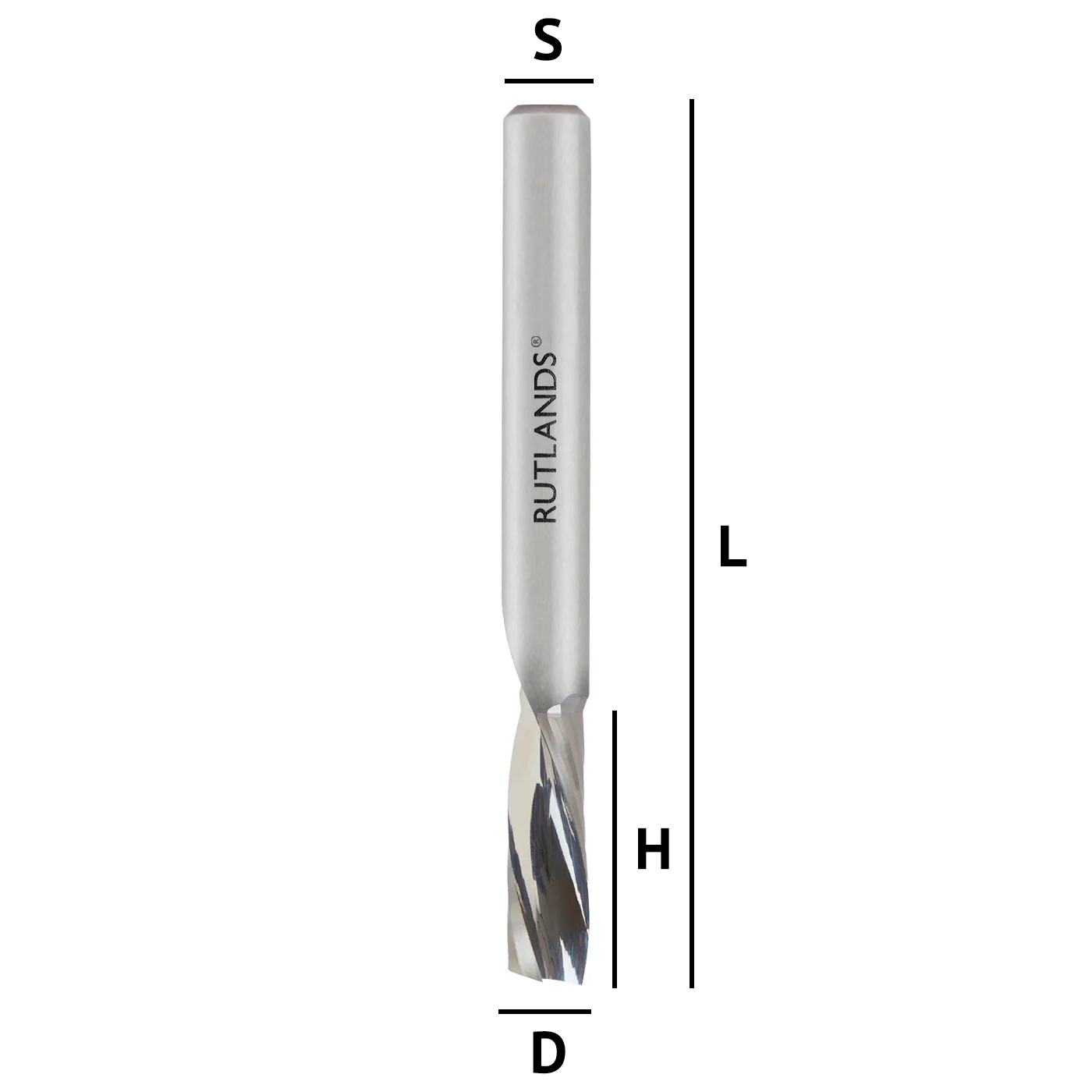Solid Carbide Router Bit - Spiral Down Cut O Flute - D=6.35mm H=19mm L=63.5mm S=1/4" - Image 3