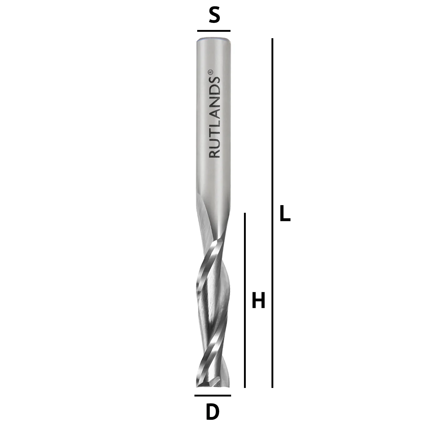 Solid Carbide Router Bit - Spiral Up Cut 2 Flute - Image 3