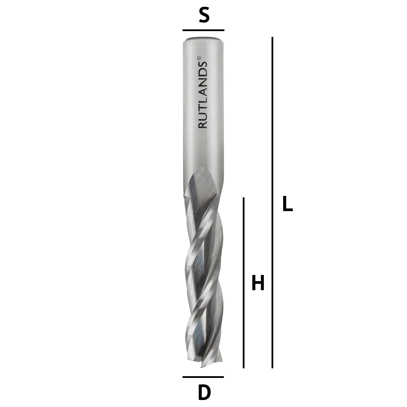 Solid Carbide Router Bit - Spiral Up Cut 3 Flute - Image 3