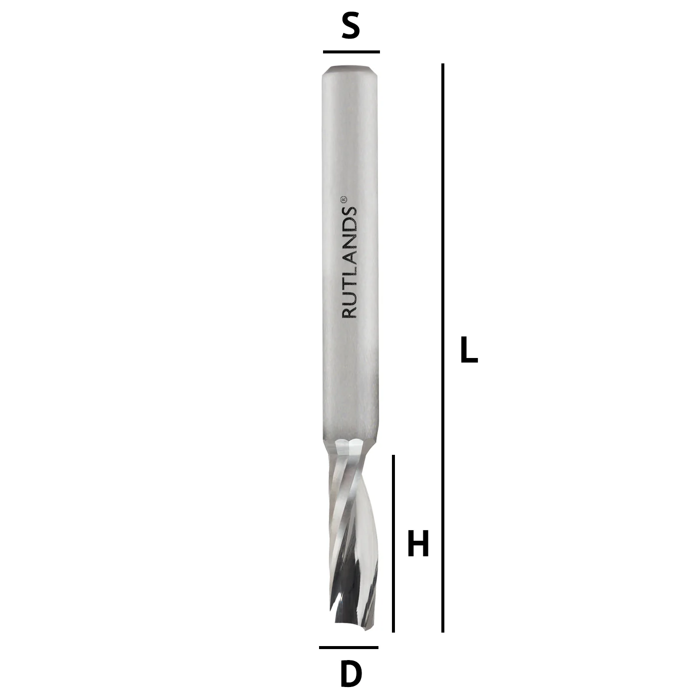 Solid Carbide Router Bit - Spiral Up Cut Acrylic - D=6.35mm H=19mm L=63mm S=1/4" - Image 3