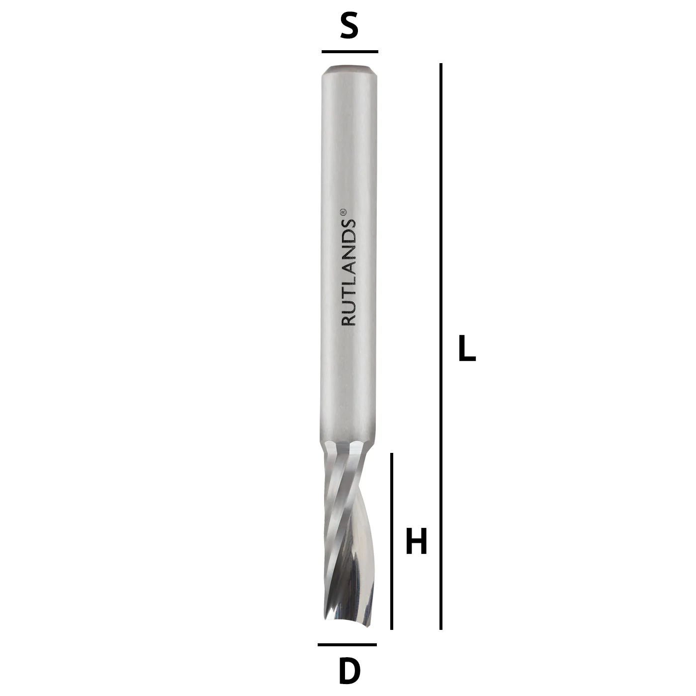 Solid Carbide Router Bit - Spiral Up Cut O Flute - D=6.35mm H=19mm L=63.5mm S=1/4" - Image 3