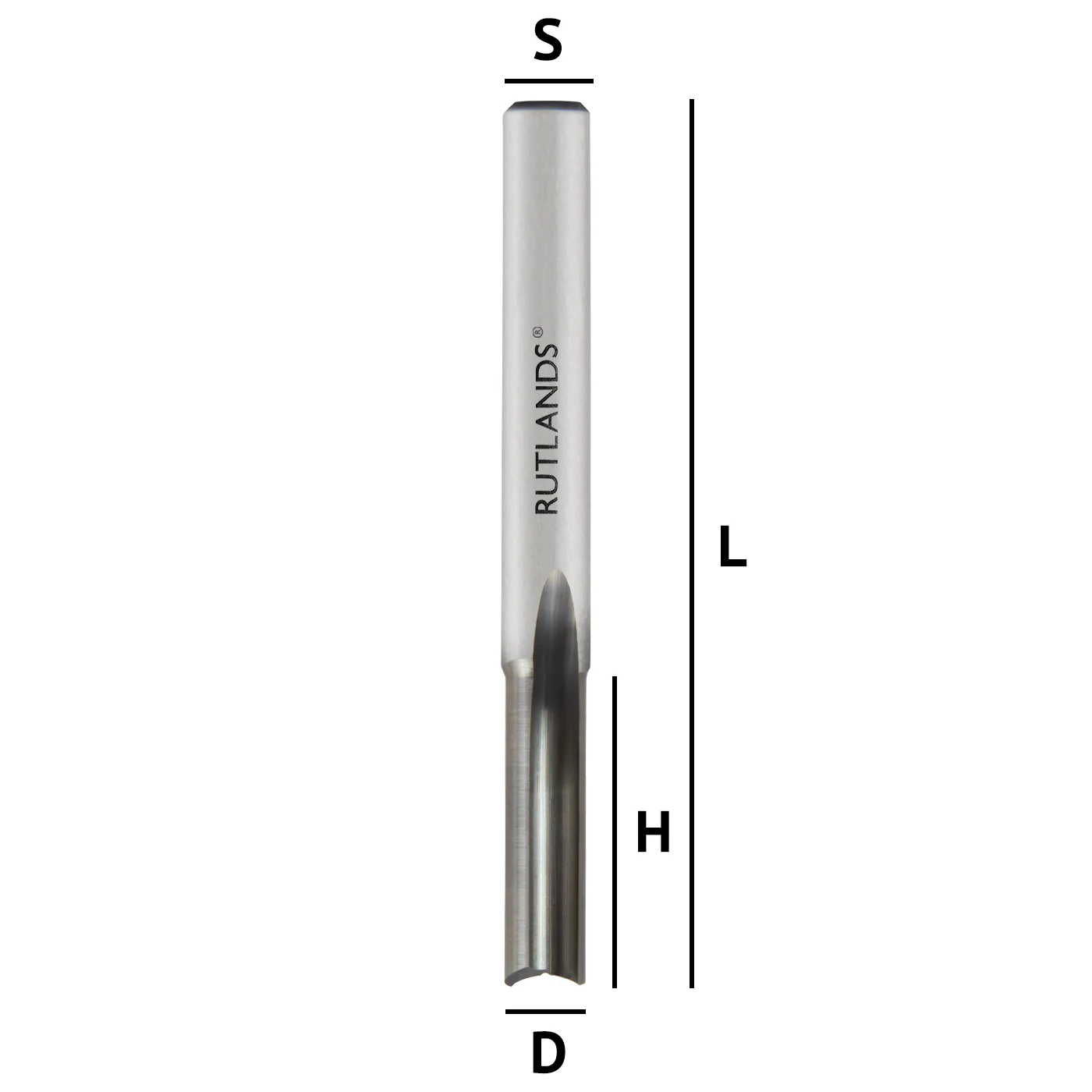 Solid Carbide Router Bit - Straight Acrylic 2 Flute - D=6.35mm H=19mm L=63.5mm S=1/4" - Image 3